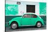 ¡Viva Mexico! Collection - Coral Green VW Beetle Car and American Graffiti-Philippe Hugonnard-Stretched Canvas