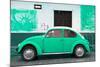 ¡Viva Mexico! Collection - Coral Green VW Beetle Car and American Graffiti-Philippe Hugonnard-Mounted Photographic Print