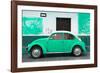 ¡Viva Mexico! Collection - Coral Green VW Beetle Car and American Graffiti-Philippe Hugonnard-Framed Photographic Print