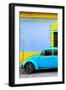 ¡Viva Mexico! Collection - Coral VW Beetle Car and Colorful Wall-Philippe Hugonnard-Framed Photographic Print