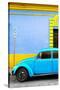 ¡Viva Mexico! Collection - Coral VW Beetle Car and Colorful Wall-Philippe Hugonnard-Stretched Canvas