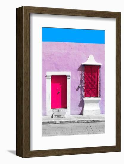 ¡Viva Mexico! Collection - Deep Pink and Thistle Facade - Campeche-Philippe Hugonnard-Framed Photographic Print