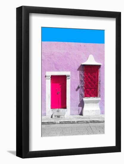 ¡Viva Mexico! Collection - Deep Pink and Thistle Facade - Campeche-Philippe Hugonnard-Framed Photographic Print