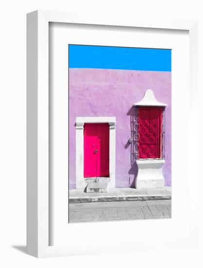 ¡Viva Mexico! Collection - Deep Pink and Thistle Facade - Campeche-Philippe Hugonnard-Framed Photographic Print