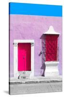 ¡Viva Mexico! Collection - Deep Pink and Thistle Facade - Campeche-Philippe Hugonnard-Stretched Canvas