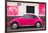 ¡Viva Mexico! Collection - Deep Pink VW Beetle Car and American Graffiti-Philippe Hugonnard-Framed Photographic Print