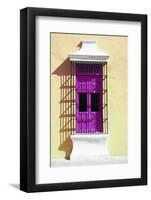 ¡Viva Mexico! Collection - Deep Pink Window and Yellow Wall in Campeche-Philippe Hugonnard-Framed Photographic Print