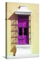 ¡Viva Mexico! Collection - Deep Pink Window and Yellow Wall in Campeche-Philippe Hugonnard-Stretched Canvas