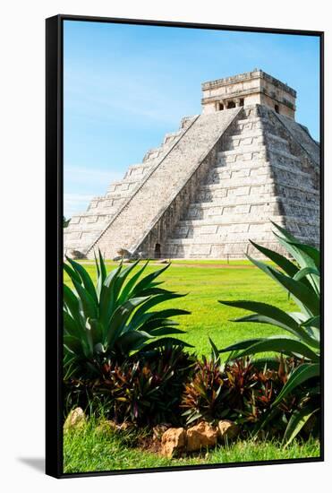 ¡Viva Mexico! Collection - El Castillo Pyramid of the Chichen Itza III-Philippe Hugonnard-Framed Stretched Canvas