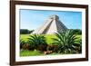 ¡Viva Mexico! Collection - El Castillo Pyramid of the Chichen Itza-Philippe Hugonnard-Framed Photographic Print