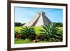 ¡Viva Mexico! Collection - El Castillo Pyramid of the Chichen Itza-Philippe Hugonnard-Framed Photographic Print