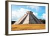 ¡Viva Mexico! Collection - El Castillo Pyramid with Fall Colors in Chichen Itza-Philippe Hugonnard-Framed Photographic Print