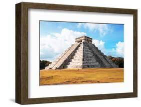 ¡Viva Mexico! Collection - El Castillo Pyramid with Fall Colors in Chichen Itza-Philippe Hugonnard-Framed Photographic Print