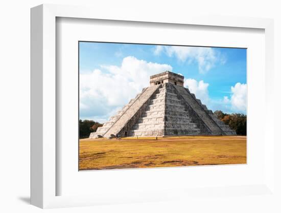 ¡Viva Mexico! Collection - El Castillo Pyramid with Fall Colors in Chichen Itza-Philippe Hugonnard-Framed Photographic Print