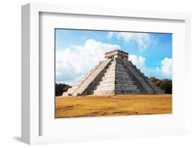 ¡Viva Mexico! Collection - El Castillo Pyramid with Fall Colors in Chichen Itza-Philippe Hugonnard-Framed Photographic Print