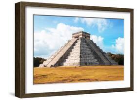 ¡Viva Mexico! Collection - El Castillo Pyramid with Fall Colors in Chichen Itza-Philippe Hugonnard-Framed Photographic Print