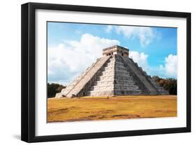 ¡Viva Mexico! Collection - El Castillo Pyramid with Fall Colors in Chichen Itza-Philippe Hugonnard-Framed Photographic Print