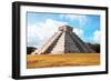 ¡Viva Mexico! Collection - El Castillo Pyramid with Fall Colors in Chichen Itza-Philippe Hugonnard-Framed Photographic Print