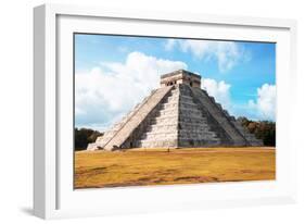 ¡Viva Mexico! Collection - El Castillo Pyramid with Fall Colors in Chichen Itza-Philippe Hugonnard-Framed Photographic Print