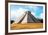 ¡Viva Mexico! Collection - El Castillo Pyramid with Fall Colors in Chichen Itza-Philippe Hugonnard-Framed Photographic Print