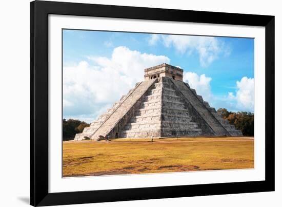 ¡Viva Mexico! Collection - El Castillo Pyramid with Fall Colors in Chichen Itza-Philippe Hugonnard-Framed Photographic Print