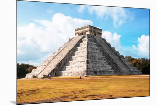 ¡Viva Mexico! Collection - El Castillo Pyramid with Fall Colors in Chichen Itza-Philippe Hugonnard-Mounted Photographic Print