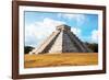 ¡Viva Mexico! Collection - El Castillo Pyramid with Fall Colors in Chichen Itza-Philippe Hugonnard-Framed Photographic Print