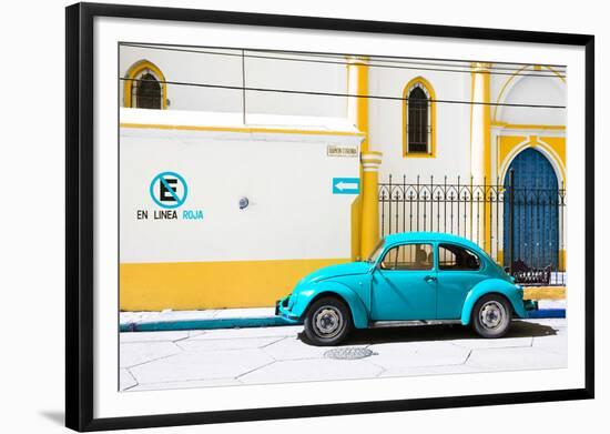 ¡Viva Mexico! Collection - "En Linea Roja" Blue VW Beetle Car-Philippe Hugonnard-Framed Photographic Print