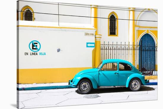 ¡Viva Mexico! Collection - "En Linea Roja" Blue VW Beetle Car-Philippe Hugonnard-Stretched Canvas