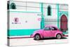 ¡Viva Mexico! Collection - "En Linea Roja" Pink VW Beetle Car-Philippe Hugonnard-Stretched Canvas