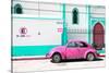 ¡Viva Mexico! Collection - "En Linea Roja" Pink VW Beetle Car-Philippe Hugonnard-Stretched Canvas