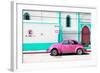 ¡Viva Mexico! Collection - "En Linea Roja" Pink VW Beetle Car-Philippe Hugonnard-Framed Photographic Print