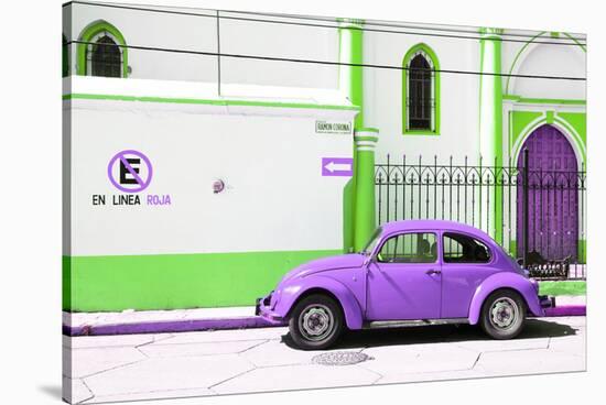 ¡Viva Mexico! Collection - "En Linea Roja" Purple VW Beetle Car-Philippe Hugonnard-Stretched Canvas