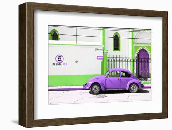 ¡Viva Mexico! Collection - "En Linea Roja" Purple VW Beetle Car-Philippe Hugonnard-Framed Photographic Print