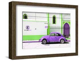 ¡Viva Mexico! Collection - "En Linea Roja" Purple VW Beetle Car-Philippe Hugonnard-Framed Photographic Print