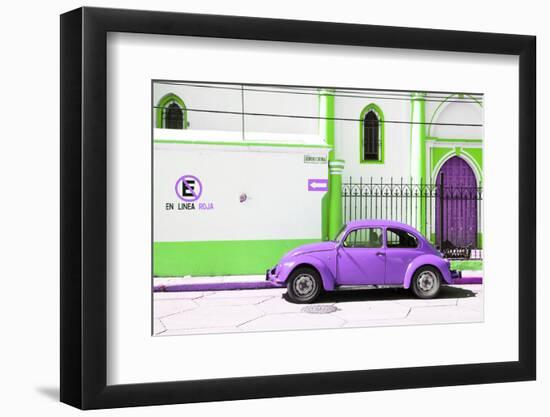 ¡Viva Mexico! Collection - "En Linea Roja" Purple VW Beetle Car-Philippe Hugonnard-Framed Photographic Print
