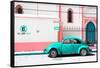 ¡Viva Mexico! Collection - "En Linea Roja" Turquoise VW Beetle Car-Philippe Hugonnard-Framed Stretched Canvas