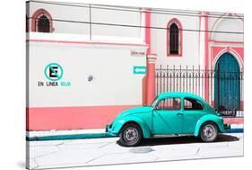 ¡Viva Mexico! Collection - "En Linea Roja" Turquoise VW Beetle Car-Philippe Hugonnard-Stretched Canvas