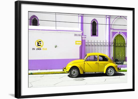 ¡Viva Mexico! Collection - "En Linea Roja" Yellow VW Beetle Car-Philippe Hugonnard-Framed Photographic Print