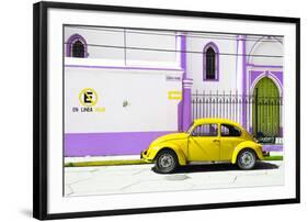 ¡Viva Mexico! Collection - "En Linea Roja" Yellow VW Beetle Car-Philippe Hugonnard-Framed Photographic Print