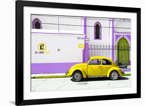 ¡Viva Mexico! Collection - "En Linea Roja" Yellow VW Beetle Car-Philippe Hugonnard-Framed Photographic Print