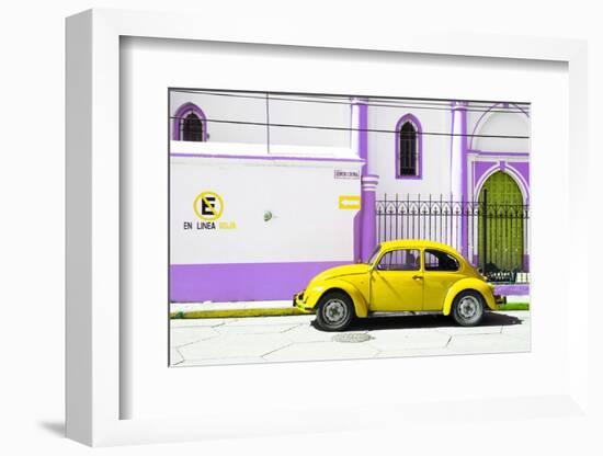 ¡Viva Mexico! Collection - "En Linea Roja" Yellow VW Beetle Car-Philippe Hugonnard-Framed Photographic Print