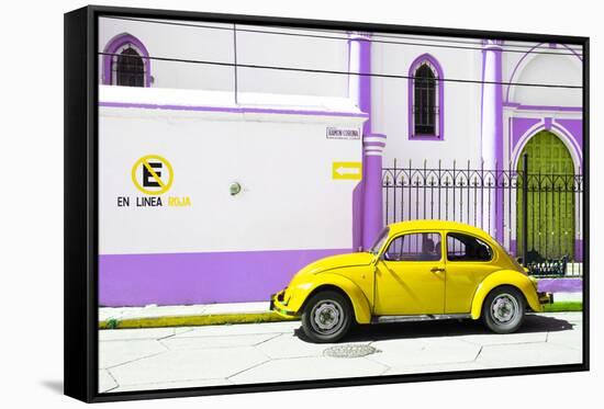 ¡Viva Mexico! Collection - "En Linea Roja" Yellow VW Beetle Car-Philippe Hugonnard-Framed Stretched Canvas