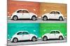 ¡Viva Mexico! Collection - Four VW Beetle Cars II-Philippe Hugonnard-Mounted Photographic Print