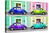 ¡Viva Mexico! Collection - Four VW Beetle Cars with Colors Street Wall-Philippe Hugonnard-Stretched Canvas