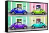 ¡Viva Mexico! Collection - Four VW Beetle Cars with Colors Street Wall-Philippe Hugonnard-Framed Stretched Canvas