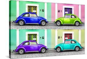 ¡Viva Mexico! Collection - Four VW Beetle Cars with Colors Street Wall-Philippe Hugonnard-Stretched Canvas