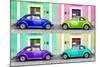 ¡Viva Mexico! Collection - Four VW Beetle Cars with Colors Street Wall-Philippe Hugonnard-Mounted Photographic Print