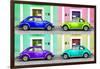 ¡Viva Mexico! Collection - Four VW Beetle Cars with Colors Street Wall-Philippe Hugonnard-Framed Photographic Print