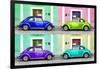 ¡Viva Mexico! Collection - Four VW Beetle Cars with Colors Street Wall-Philippe Hugonnard-Framed Photographic Print